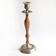 Sculpted wood and metal candle holder