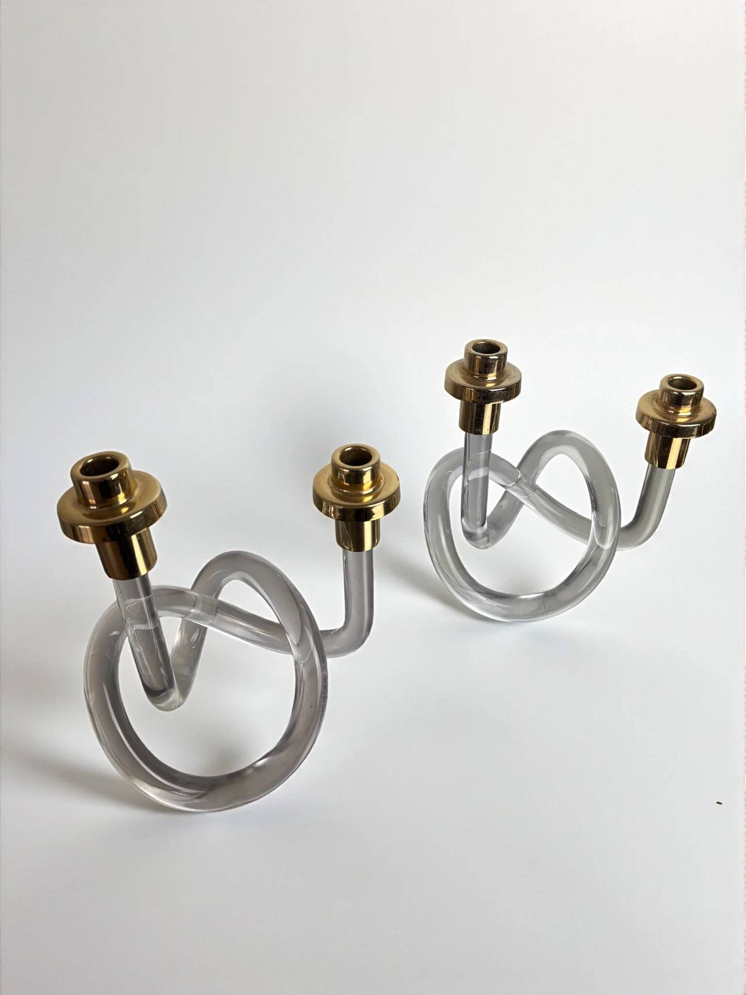 Pair of pretzel candlelabras by Dorothy Thorpe