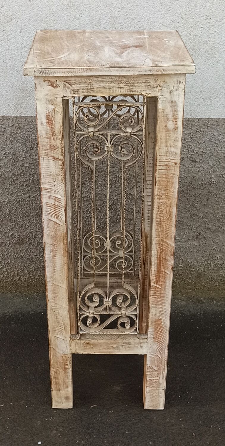 Guéridon ancien en bois et fer forgé