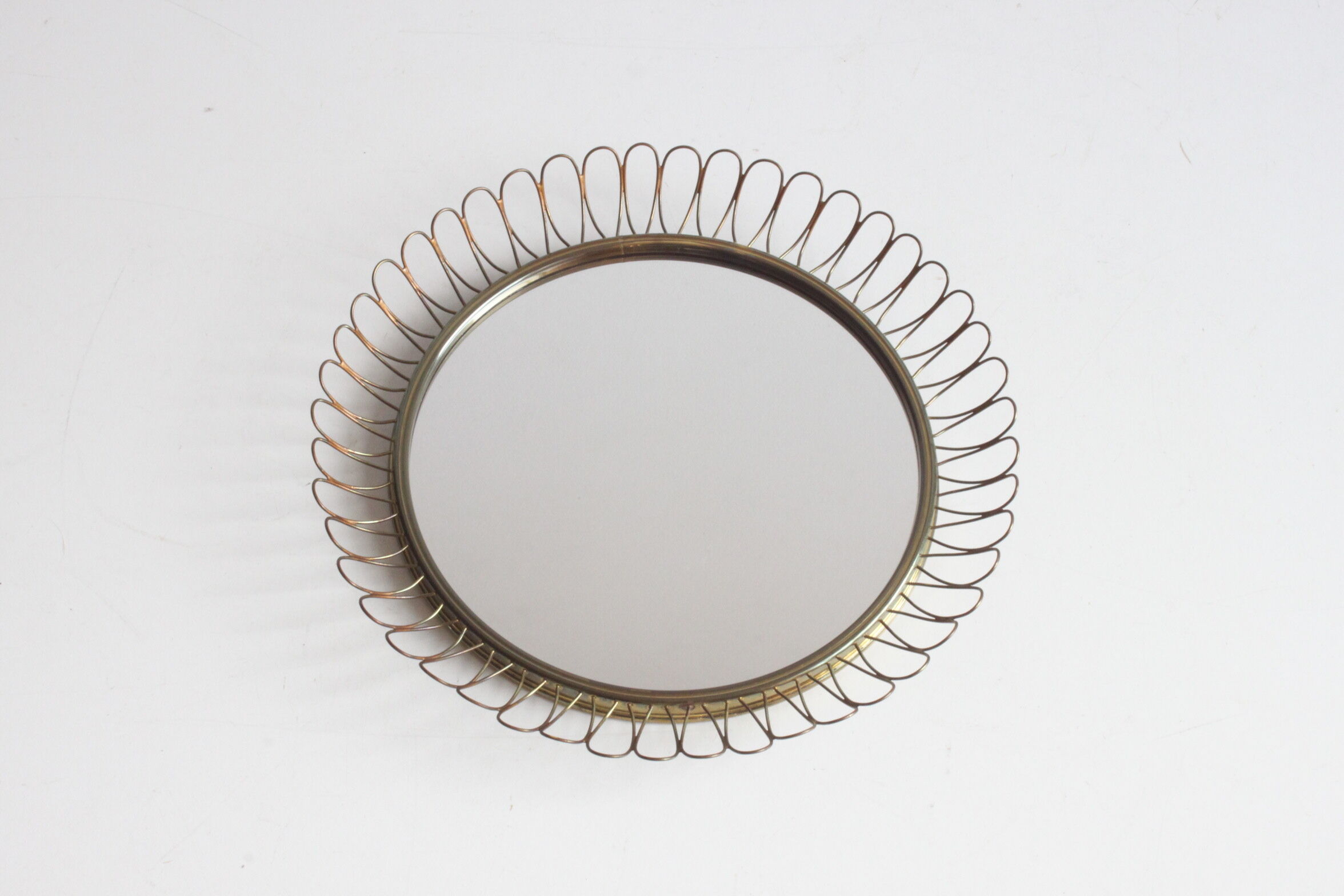 Brass loops mirror by Josef Frank for Svensk Tenn, Sweden 1950s.