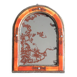 Small Moroccan mirror, tinted bone frame, 1970s