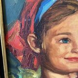 Portrait de jeune fille signé