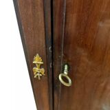 Antique bedside table - napoleon iii column mahogany marble 19th century