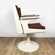 Space-Age vintage hairdresser's chair in resin and skai