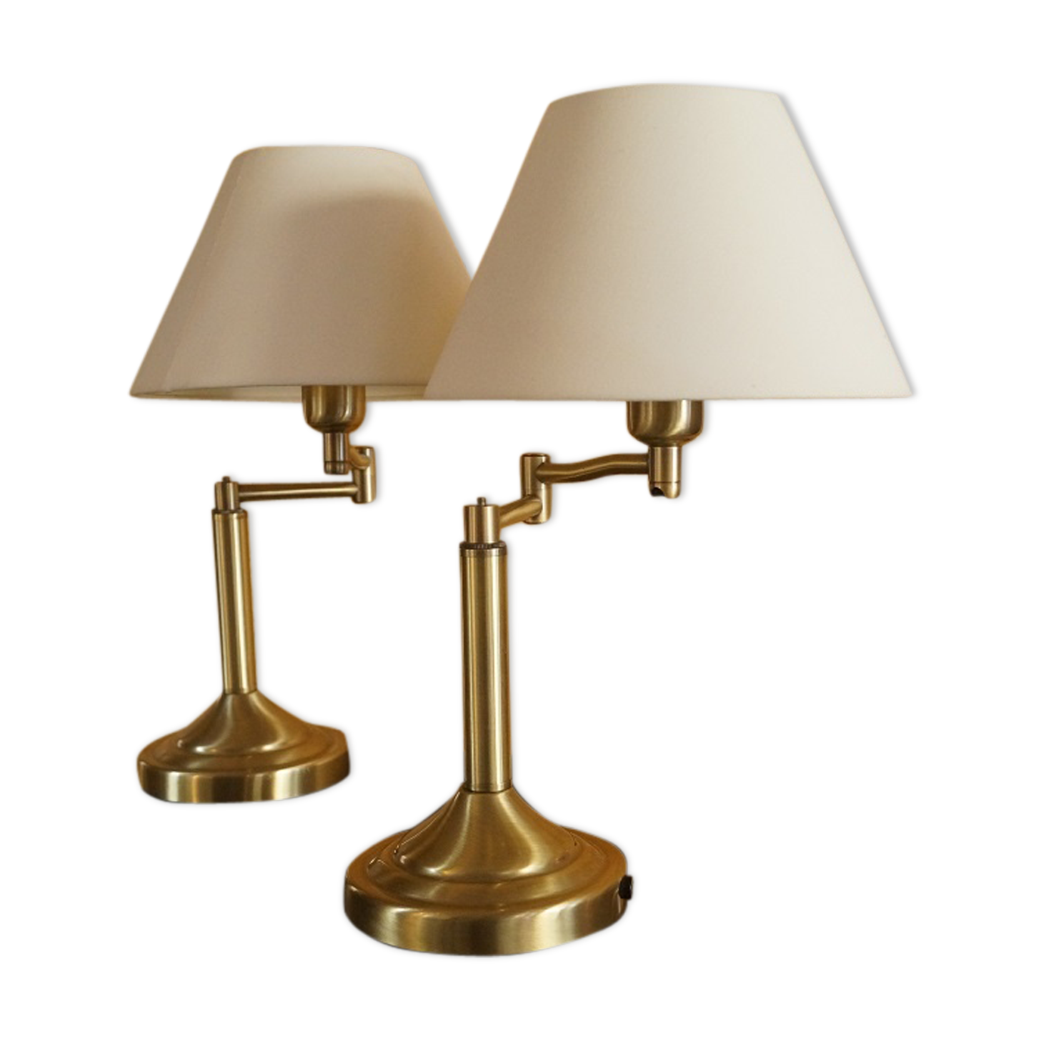 Pair of brass reading light lamp
