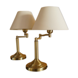 Pair of brass reading light lamp