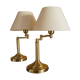 Pair of brass reading light lamp