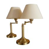 Pair of brass reading light lamp