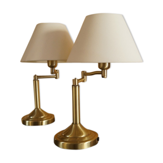 Pair of brass reading light lamp