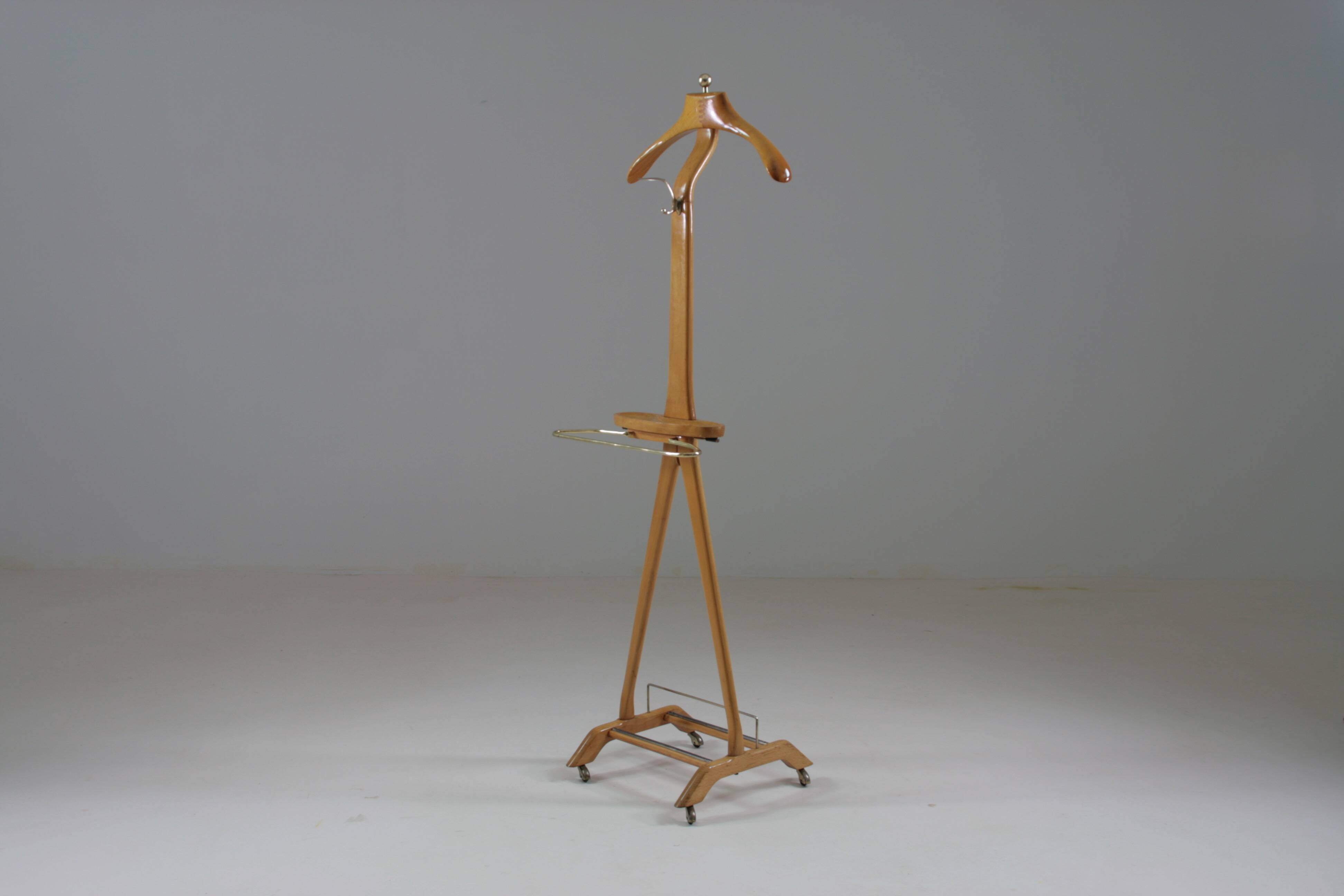 Vintage Italian beech valet by Ico Parisi for Fratelli Reguitti, 1950s