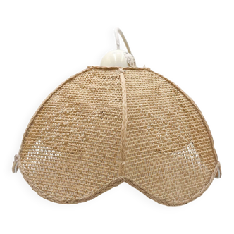 Vintage wicker flower pendant light