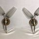 Lot brass suspension and 2 brass double wall sconces 70s