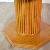 Octagonal dining table with wood and bamboo extension 1980s