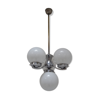 Art deco chrome chandelier, 1930s