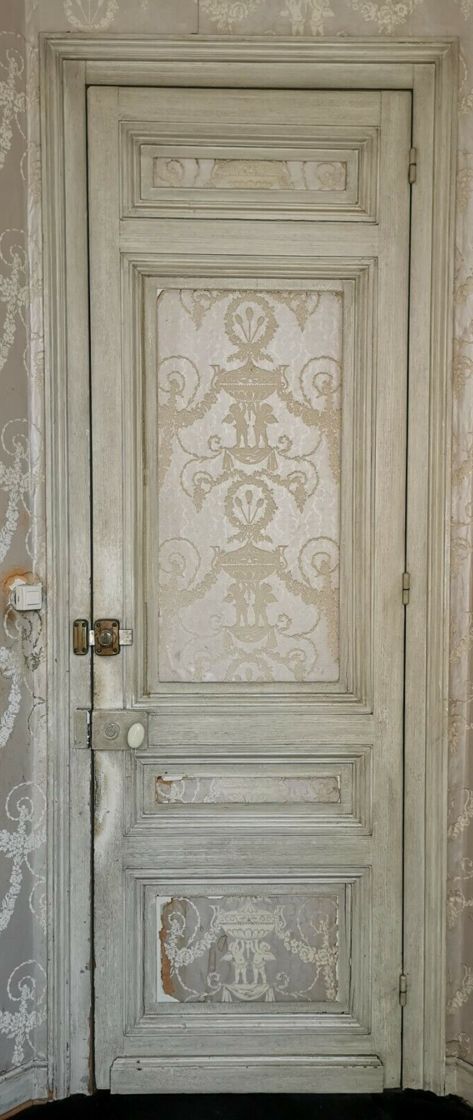 Double-sided passage door in 20th century patinated fir