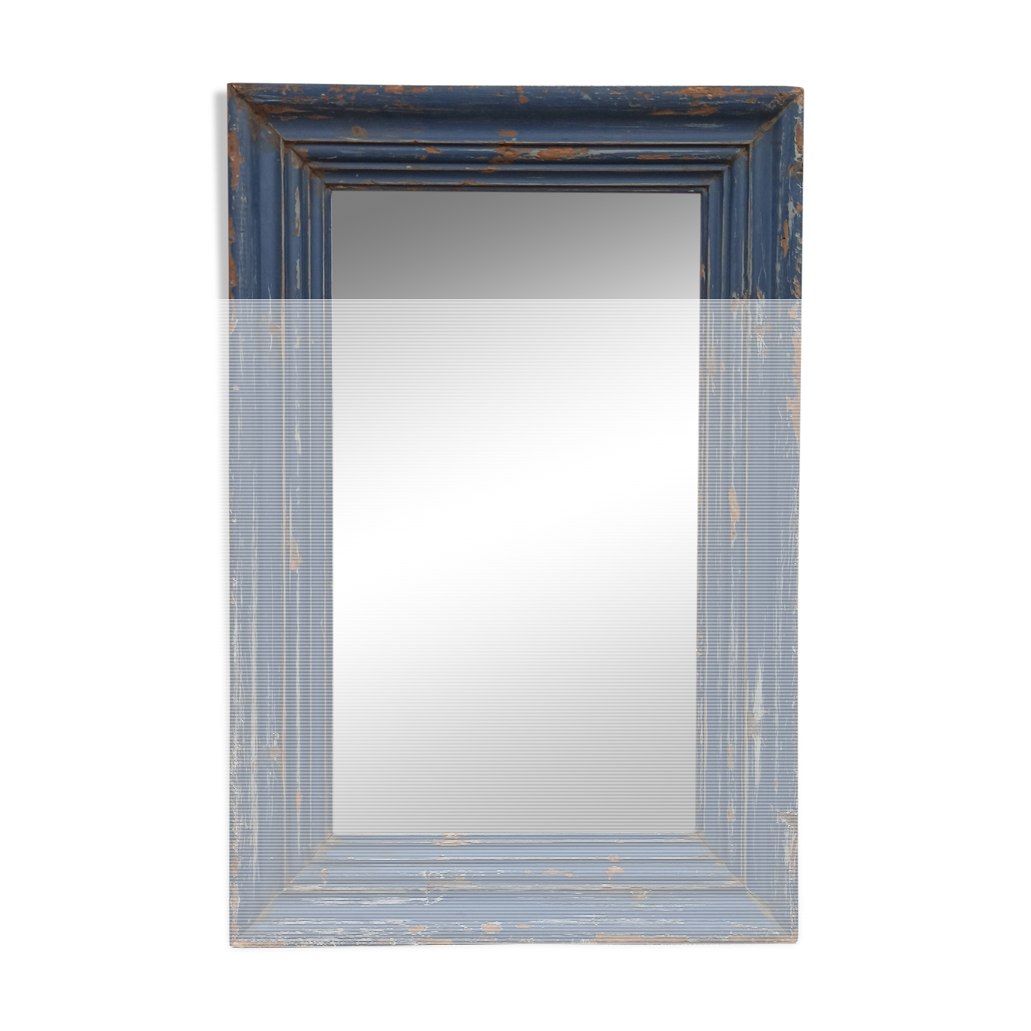 Old blue wooden mirror
