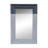 Old blue wooden mirror