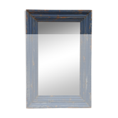 Old blue wooden mirror