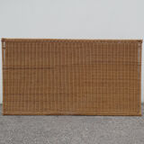 Vintage rattan and metal coffee table