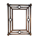 Miroir Jean-Pierre Ryckaert Fer façon cuir, France années 1960