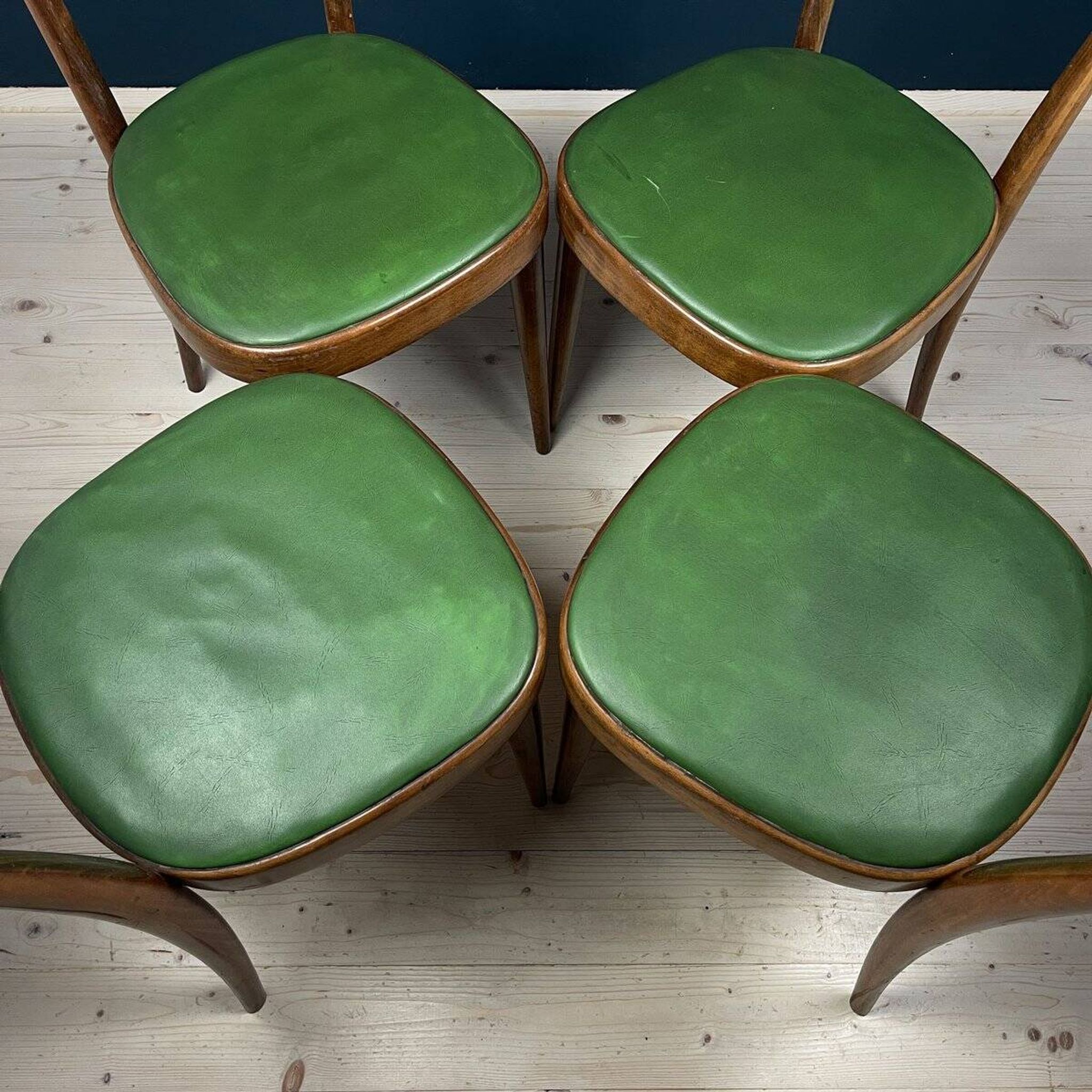 Vintage dining chairs by Pirelli Sapsa, Italy 1950s, set of 4.