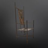 Copper and brass throne chair by Cor de Ree, Netherlands 1990