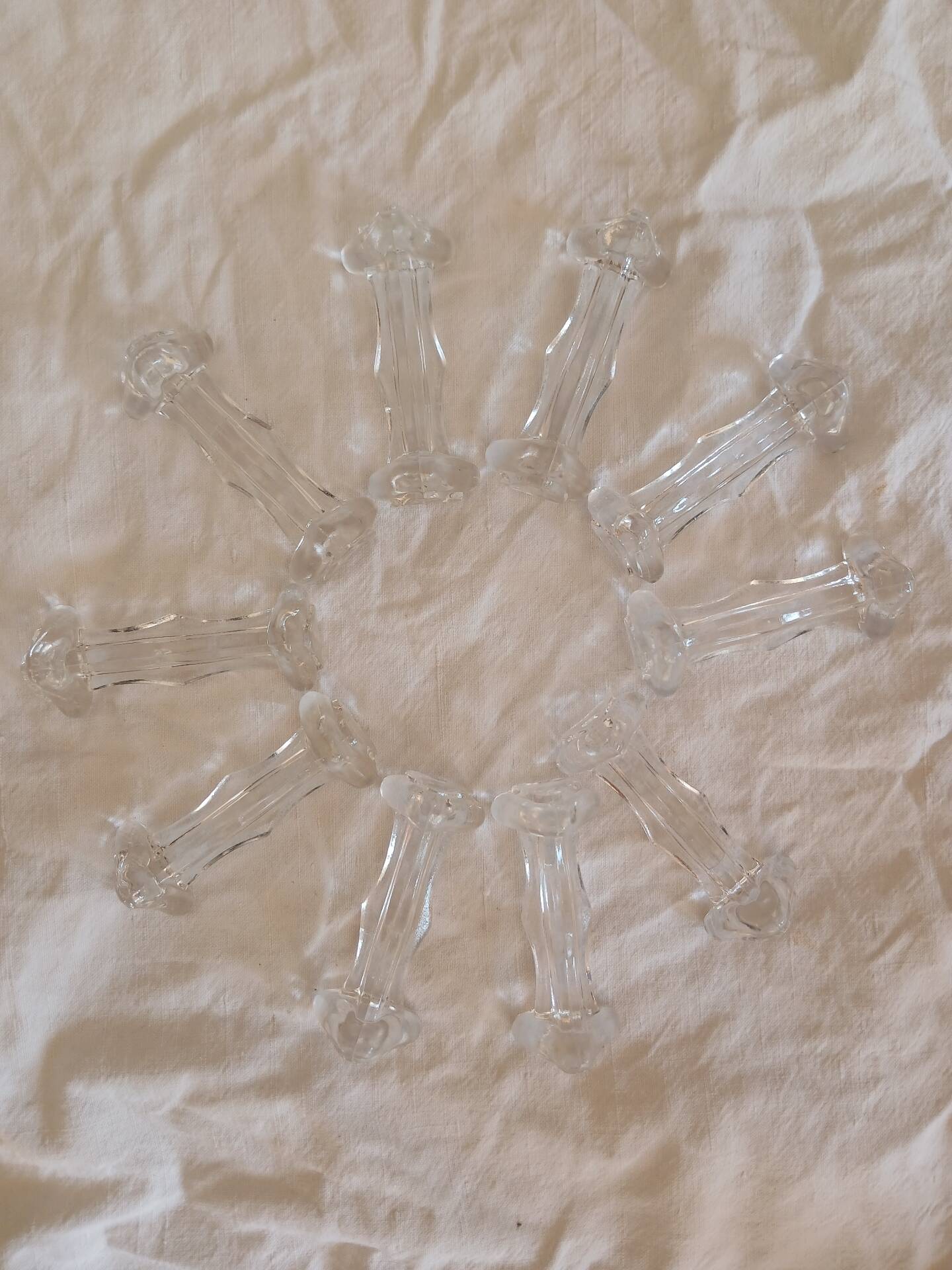 Set of 10 glass knife rests