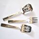 Set of 3 modernist 1950s dessert cutlery in silver by RENEKA.