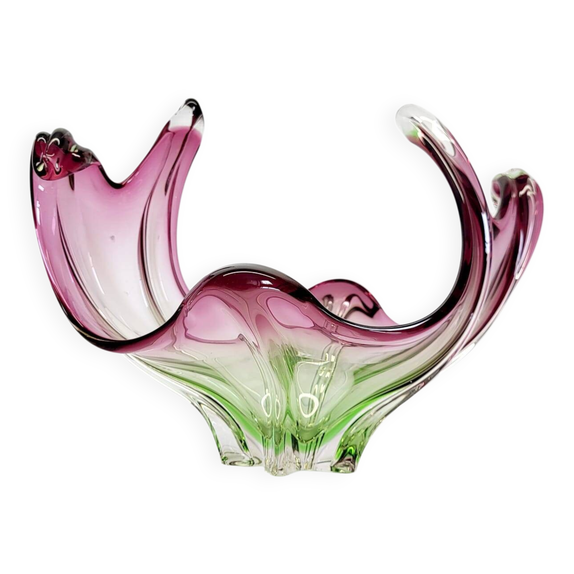 Murano vintage multicoloured bowl with organic design, Italy, 1960s