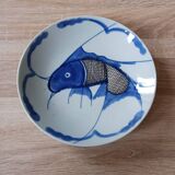 Old Porcelain Plate With Chinese Koi Fish Signed