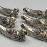 Set of 6 Vintage Duck-Shaped Silver-Plated Knife Rests SILEA