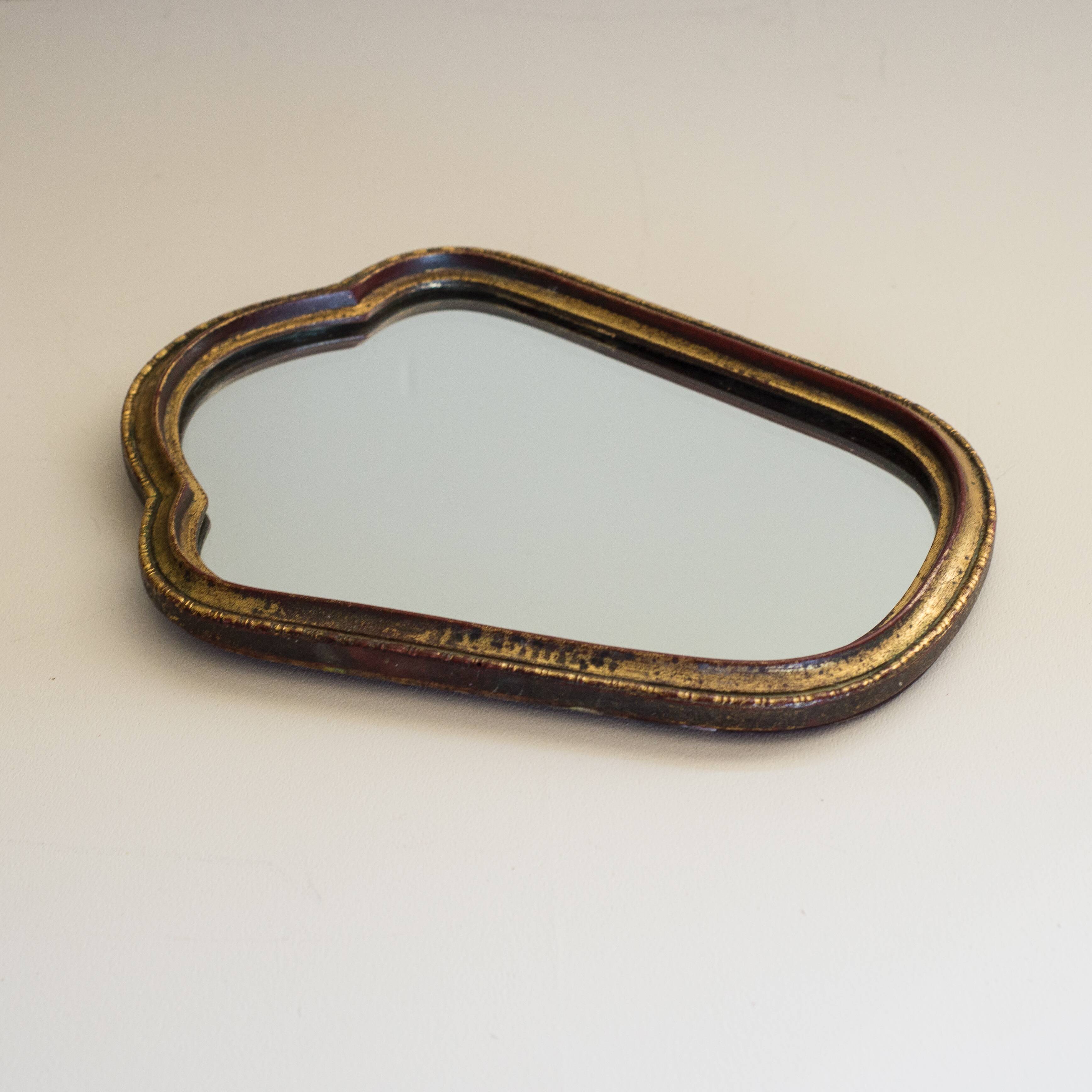 Small gilded wooden mirror