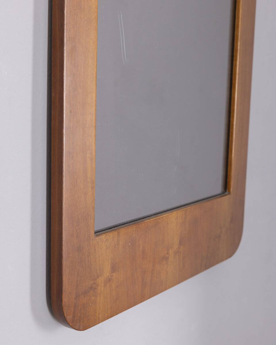 VINTAGE 1960S WALL MIRROR IN WOOD, ITALIAN DESIGN