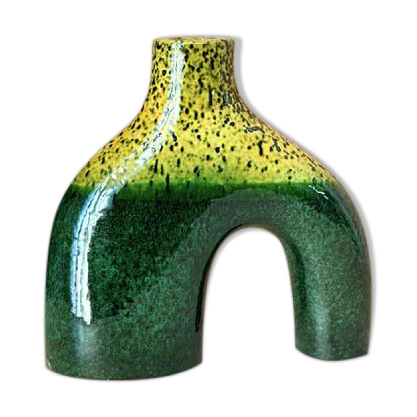 Artisanal blue varnished vase