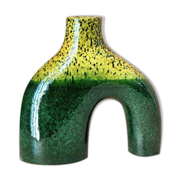 Artisanal blue varnished vase