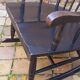 Rocking-chair vintage 50s in black lacquered wood