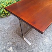 Vintage Desk Table in Wood and Chromed Metal by Gianno Moscatelli for Formanova, 1960s