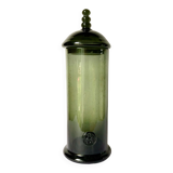 Apothecary pot in bubbled glass, dark green, VCM Reims.