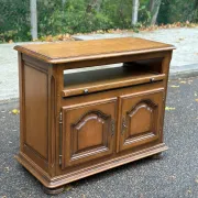 TV cabinet sideboard in solid oak with rotating top 1980