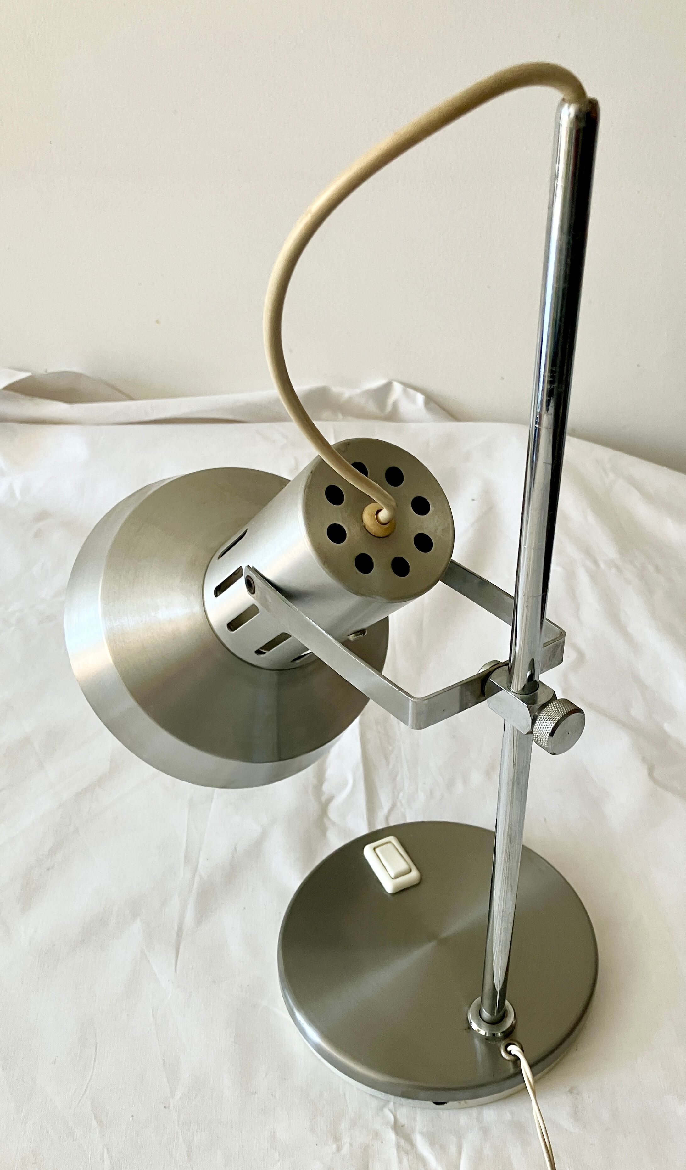 Lampe de bureau alu/acier années 70