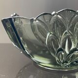 Empty cup pocket Art Deco molded crystal Czechoslovakia
