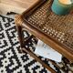 Small vintage table - rattan & canework