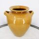 Large vintage yellow glazed terracotta jar vase