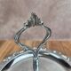 Small vintage round display stand in chrome metal – rococo style
