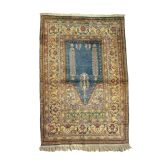 Vintage turkish silk & wool  rug ,feiner handgeknüpfter orientteppich  135x90 cm