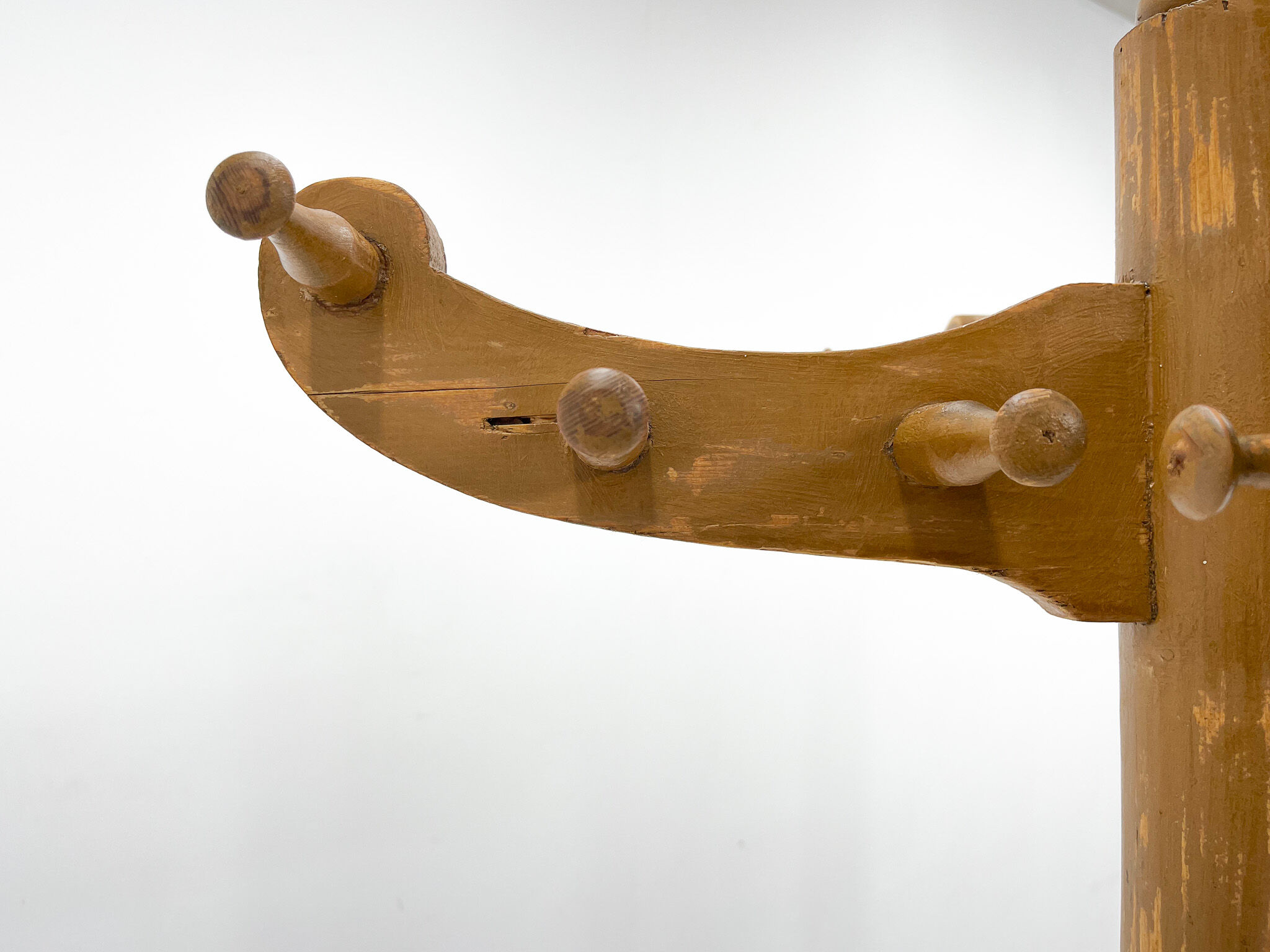 Vintage all-wood coat stand, Czechoslovakia, 1950's