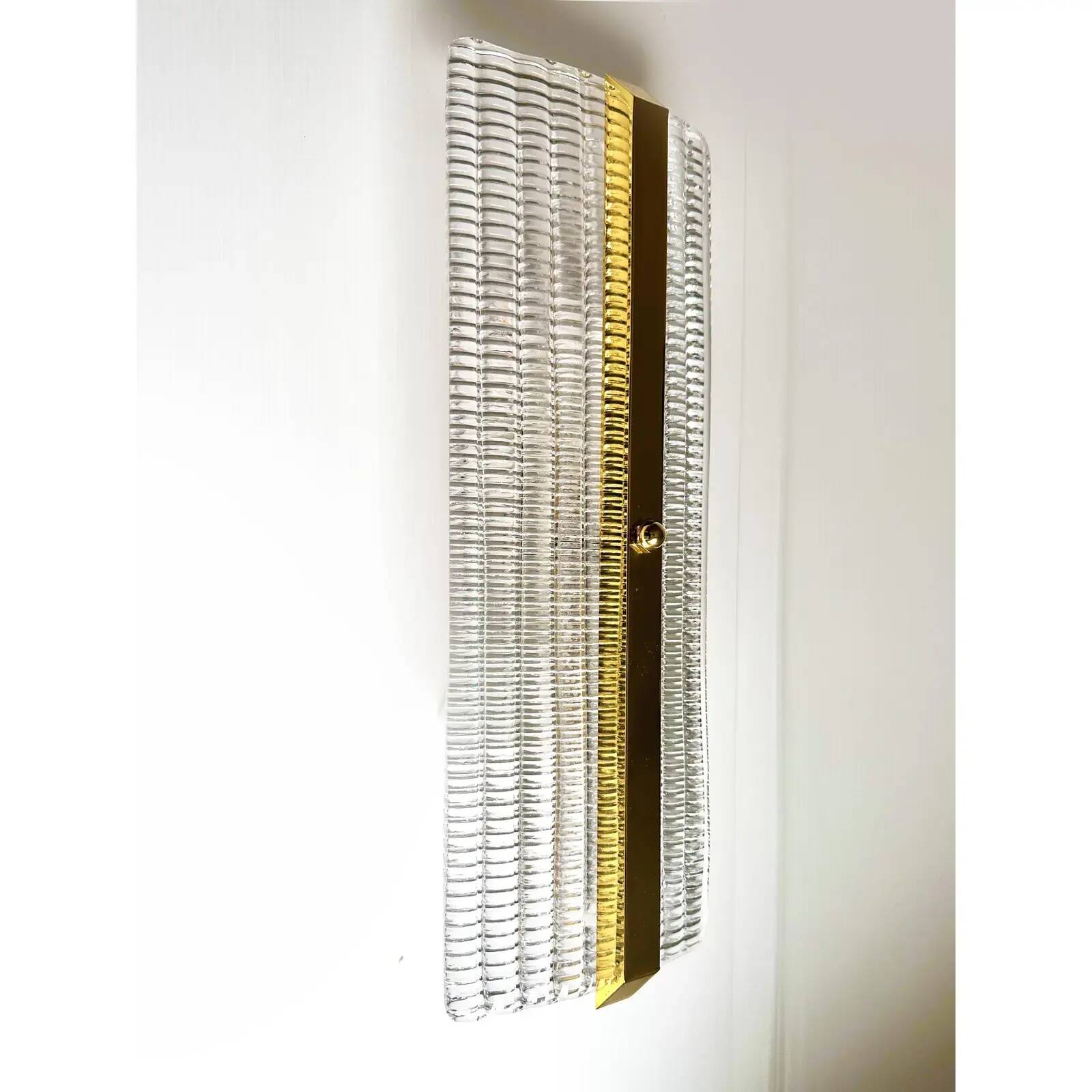 Contemporary Luxury Murano Glass Wall Sconces with Gold Finish — 4 Set