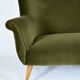 Vintage 1960s olive green velvet sofa – fully restored