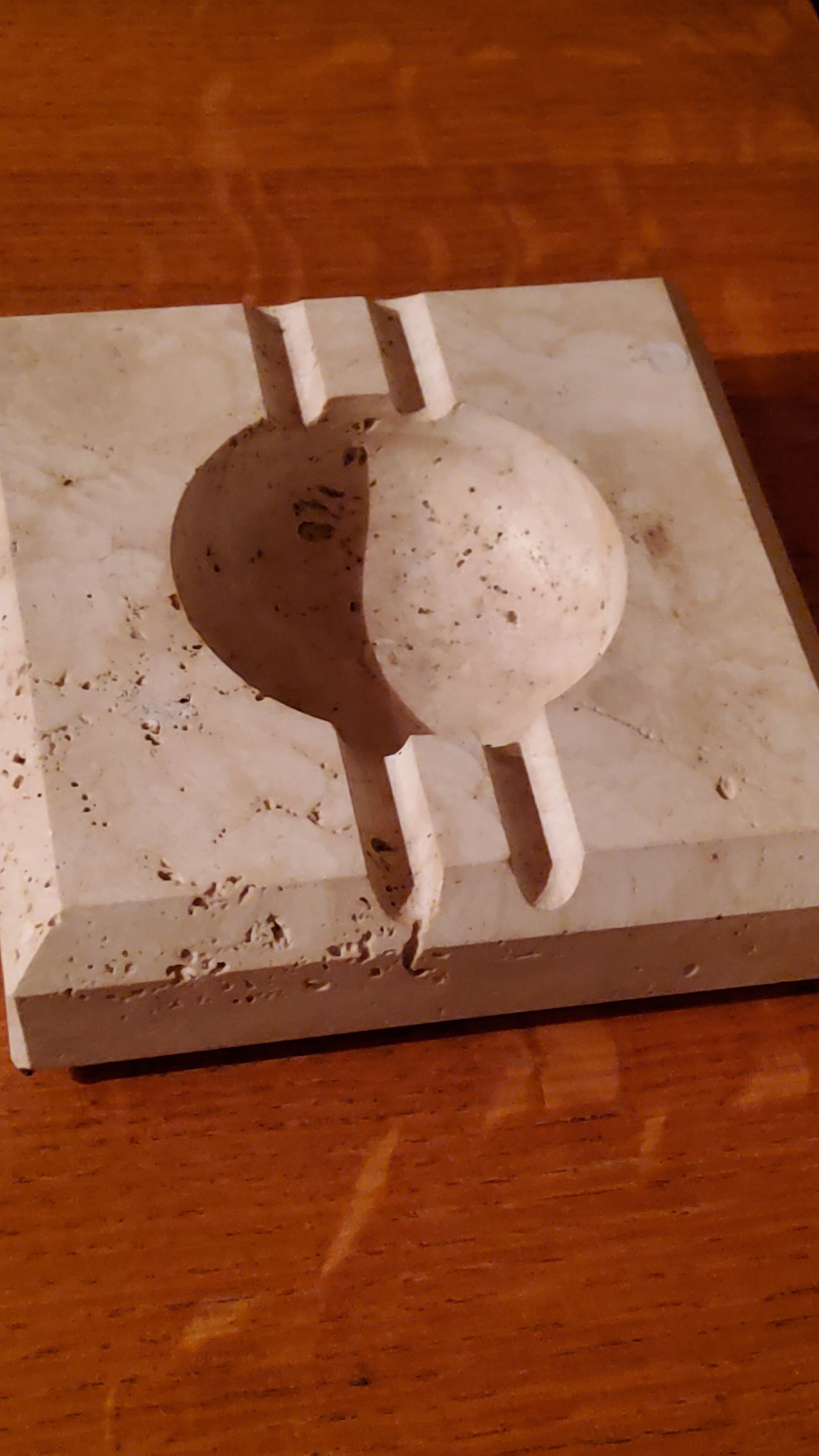 Travertine ashtray from the 70s