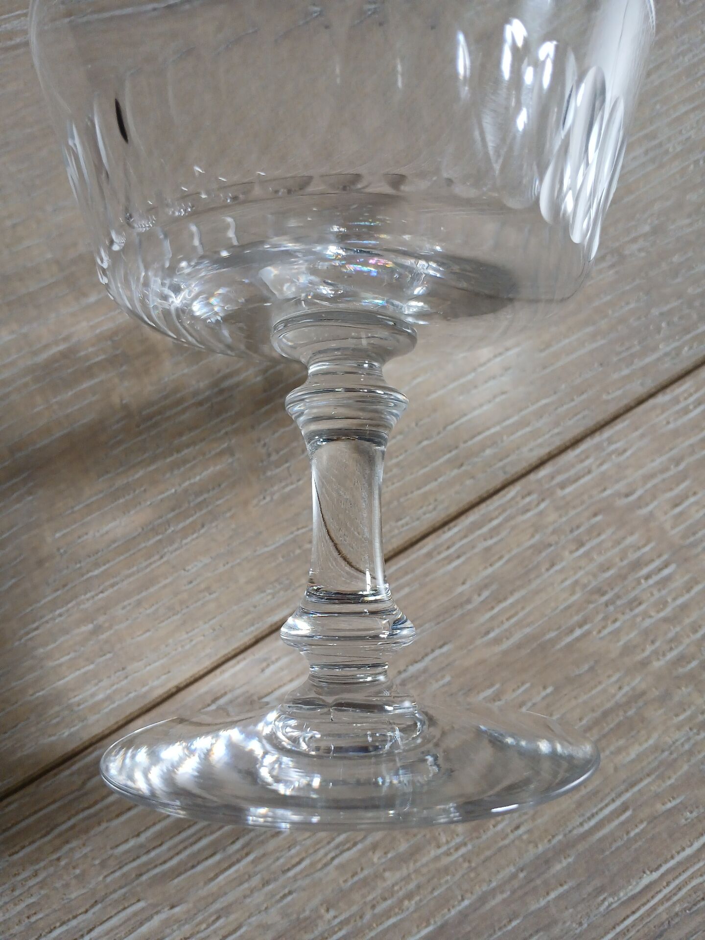 6 coupes à champagne anciennes en cristal